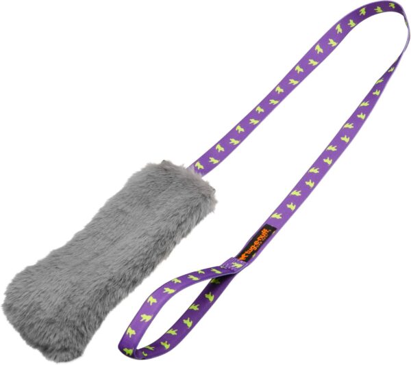 Tug-E-Nuff Faux Rabbit Fur Squeaky Chaser | Durable Dog Tug Toy with Extra Long Handle | Ideal for Interactive Dog Training | Made of Tough Faux Fur | Puncture Proof Squeaker | 118cm (46.5inches)