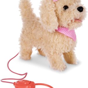 Kdorzos Interactive Plush Toys Dog with Lead, Soft Pet Puppy Teddy Dog Toy for Kids, Smart Walking Dog Barking Tail-wagging for Boys Girls Over 3 Years