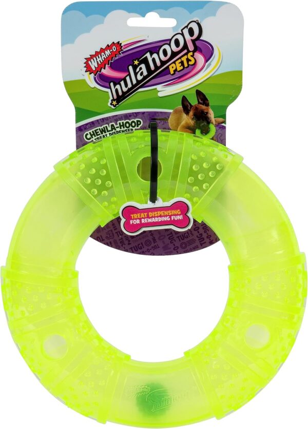 Jazwares Wham-O Pets Chewla-Hoop Treat Dispenser - Boredom Buster, Mentally Stimulating, Challenging Interactive Dog Toy