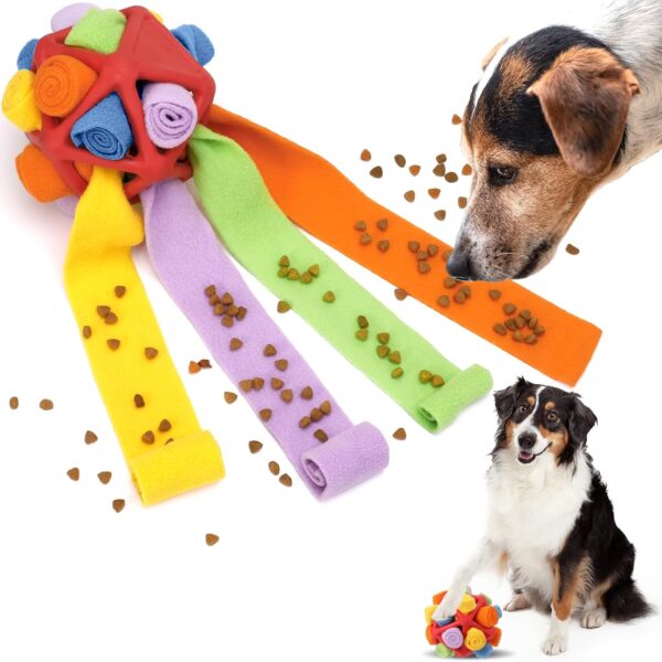 Radsocken Dogs Snuffle Ball Toy, Funny Interactive Snuffle Toy, 17cm Soft Educational Dog Treat Ball for Small Pet Puppy Training Playing