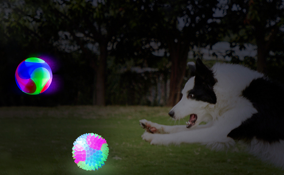 Dog Toys Interactive Tug Games Indoor Outdoor Tennis Ball Cats LED Light Up Glowing Flashing 