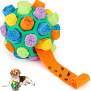 Honeueuen Pet Snuffle Ball Toy, Interactive Dog Puzzle Toys, Educational Foraging Toy Slow Feeder, Bite Resistant Puppy Playing Portable Interactive Dog Puzzle Toy for Puppy Small Medium Size Dogs