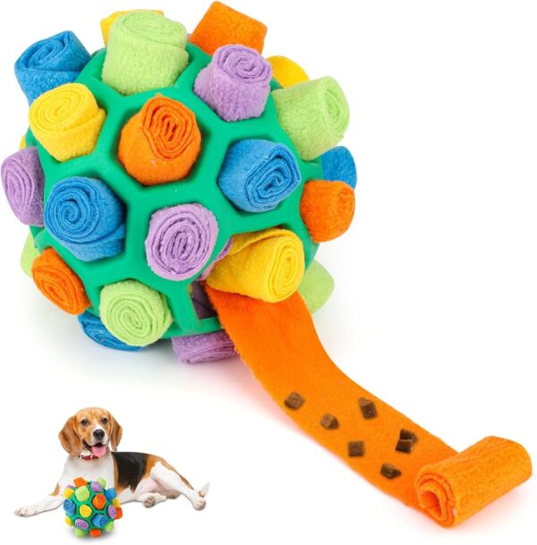 Honeueuen Pet Snuffle Ball Toy, Interactive Dog Puzzle Toys, Educational Foraging Toy Slow Feeder, Bite Resistant Puppy Playing Portable Interactive Dog Puzzle Toy for Puppy Small Medium Size Dogs