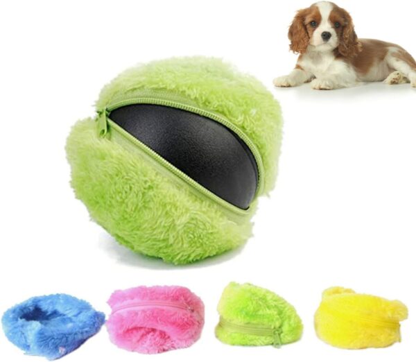 YumSur Magic Roller Ball,Active Rolling Ball For dogs Automatic Roller Ball,Interactive Pet Electric Toy with 1 Rolling Ball + 4 Color Ball Cover for Puppy Cats Dogs