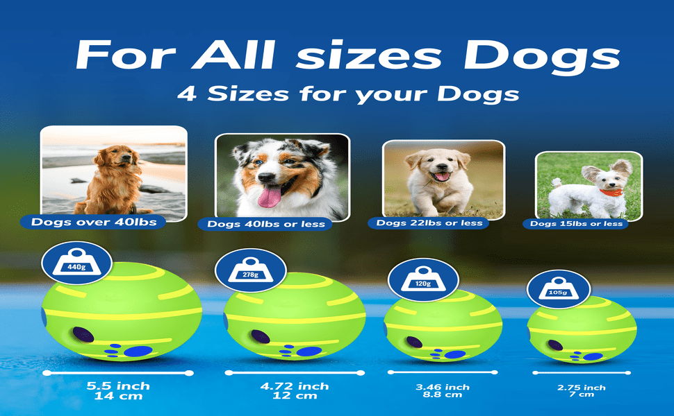 wobble wag giggle ball, dog balls for all size dogs