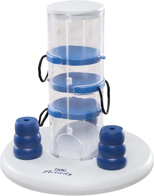 Trixie Dog Activity Gambling Tower, 25 × 27 cm, All Breed Sizes,white/blue