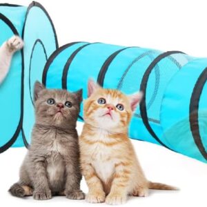 Pawise Cat Toys Cat Tunnel and Cat Cube Pop Up Collapsible Kitten Indoor Outdoor Toys (PopupplayTunnel)