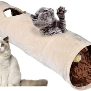 Primst Cat Tunnel, Large Indoor Outdoor Collapsible Pet Toy Crinkle Tunnel Tube with Storage Bag for Cat, Dog, Puppy, Kitty, Kitten, Rabbit