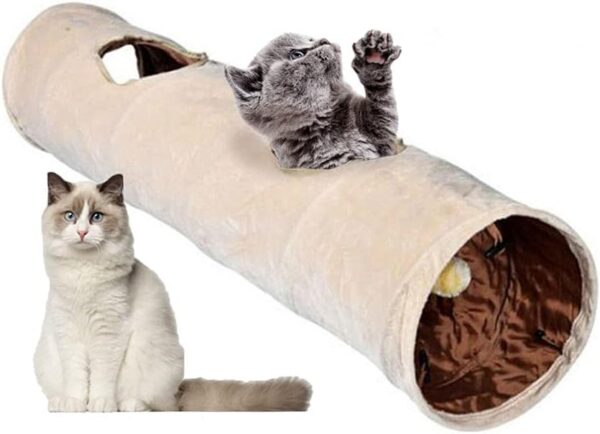 Primst Cat Tunnel, Large Indoor Outdoor Collapsible Pet Toy Crinkle Tunnel Tube with Storage Bag for Cat, Dog, Puppy, Kitty, Kitten, Rabbit