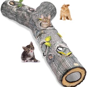 Cat Tunnel Tube Toys,3 Way Collapsible Tunnels for Indoor Cats Stuff Accessories for Puppy, Kitty, Kitten, Rabbit Small Pets Bed Toy