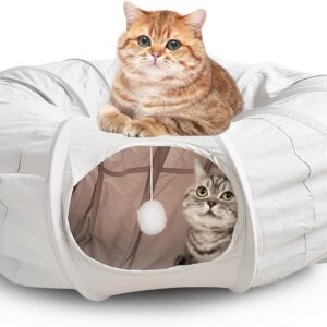 Hibtn Cat Tunnel Bed For Summer Cat Nest Cat Toy Rabbit Tunnels And Hides Cat Channel Donut Circle Shape Foldable Cat Drill Hole Tent Breathable Four Seasons Universal