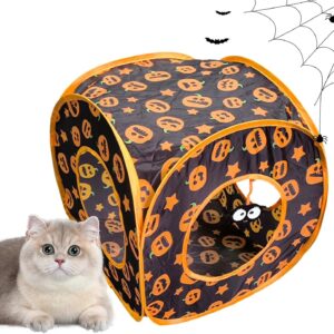 Cat Play Tunnel | Folding Peek Hole Pet Tube Toys,Pumpkin Pattern Cat Playground Toys, Exercise Toys for Cats Kittens Rabbits Puppies