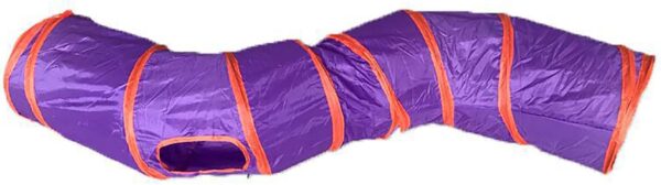 iCAGY Cat Tunnel for Indoor Cats Interactive, Rabbit Tunnel Toys, Pet Toys Play Tunnels for Cats Kittens Rabbits Puppies Crinkle Collapsible Pop Up Purple 47"