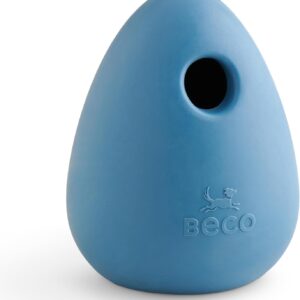 Beco Dog Toy - Natural Rubber Boredom Buster Enrichment Toy, Treat Ball - Blue