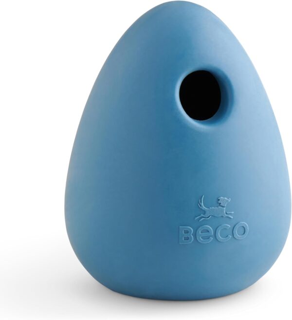 Beco Dog Toy - Natural Rubber Boredom Buster Enrichment Toy, Treat Ball - Blue