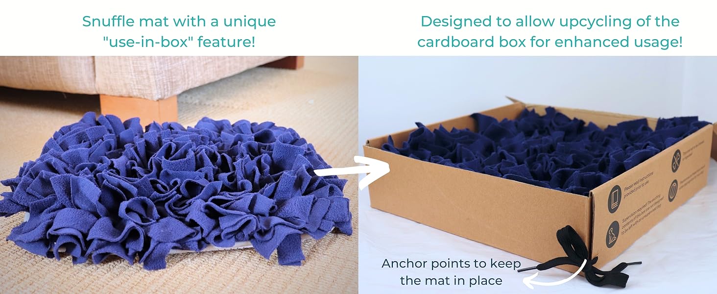 snuffle mat can be used inside its own box!