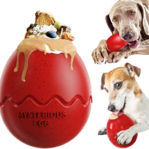 Treat Dispenser Dog Chew Toys for Aggressive Chewers, Durable Safe Rubber, Interactive Dog Enrichment, Fun to Chase & Fetch, Slow Feeder Holds Kibble & Treats, for Large Medium Dogs