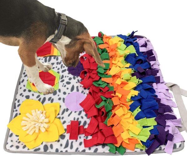 SCHITEC Snuffle Mat for Dogs, Nosework Feeding Blanket Sniffing Pad for Interactive Games, Foraging Puzzle Enrichment Toys for Large Small Medium Pets