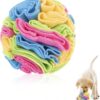 Andiker Dog Snuffle Ball, Interactive Dog Toys Ball Dog Brain Stimulating Puzzle Toys for Dogs Enrichment Game Feeding Mat Slow Feeder Stress Relief Toy (Candy)