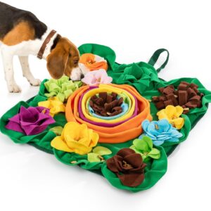 IOKHEIRA Snuffle Mat for Dogs, Interactive Feeding Game Toy for Dogs, Pet Foraging Mat for Smell Training Dog Toy for Large, Medium Small Dogs