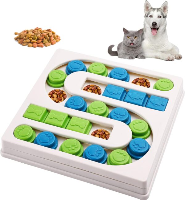 FWLWTWSS Dog Puzzle Toy, Dog Puzzle Slow Feeder Toy Interactive Puzzle Game Dog Toys with Non-Slip, 25 Holes Dogs Food Puzzle Feeder Toys for IQ Training, Slow Feeding, Aid Pets Digestion