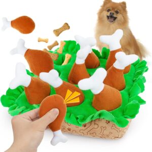 TOTARK Squeaky Enrichment Dog Puzzle Mental Stimulation Toys, Hide and Seek Treat Dispensing Dog Toys, Snuffle Interactive Toys for Small Medium and Large Dogs