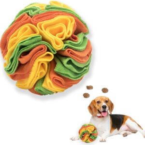 YumSur Dog Snuffle Ball,Snuffle Ball for Dogs Foraging,Interactive Dog Toys Ball Dog Brain Stimulating Puzzle Toys for Dogs Enrichment Game Feeding Mat Slow Feeder Stress Relief Toy