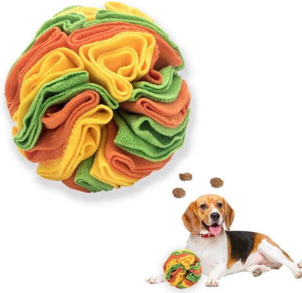 YumSur Dog Snuffle Ball,Snuffle Ball for Dogs Foraging,Interactive Dog Toys Ball Dog Brain Stimulating Puzzle Toys for Dogs Enrichment Game Feeding Mat Slow Feeder Stress Relief Toy