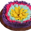 IFOYO Pet Snuffle Mat, Dog Feeding Mat Small Dog Training Pad Pet Nose Work Blanket Non Slip Pet Activity Mat for Foraging Skill, Stress Release, (B Flower, Diameter: 17.7in / 45cm)