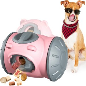 Duuclume Dog Puzzle Toy, Tumble Slow Feeder Treat Dispenser for Puppy,Small Medium Large Dogs,Interactive Dog Feeder Toy for Stimulation and Enrichment(Pink)