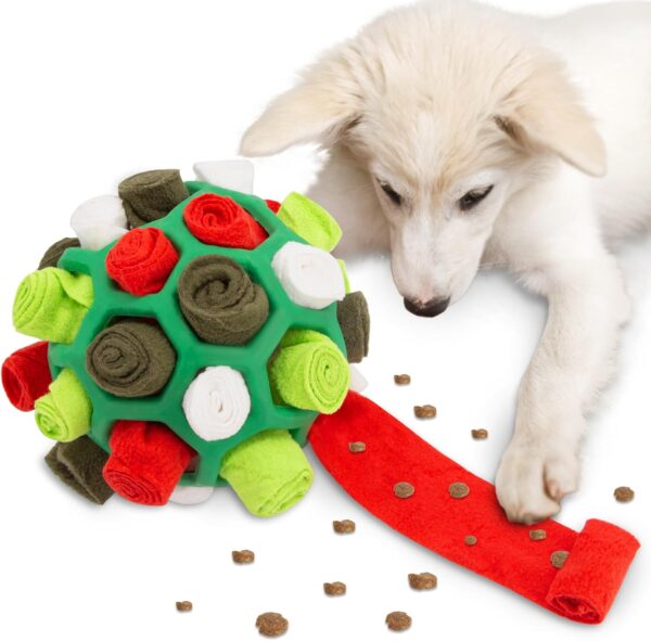 newhsy Snuffle Toys for Dogs, Skills Portable Dog Enrichment Toy, Sniffle Interactive Treat Game For Dog,Brain Mental Stimulating Dog Puzzle Toys for Small Large Dogs Gifts (Christmas)