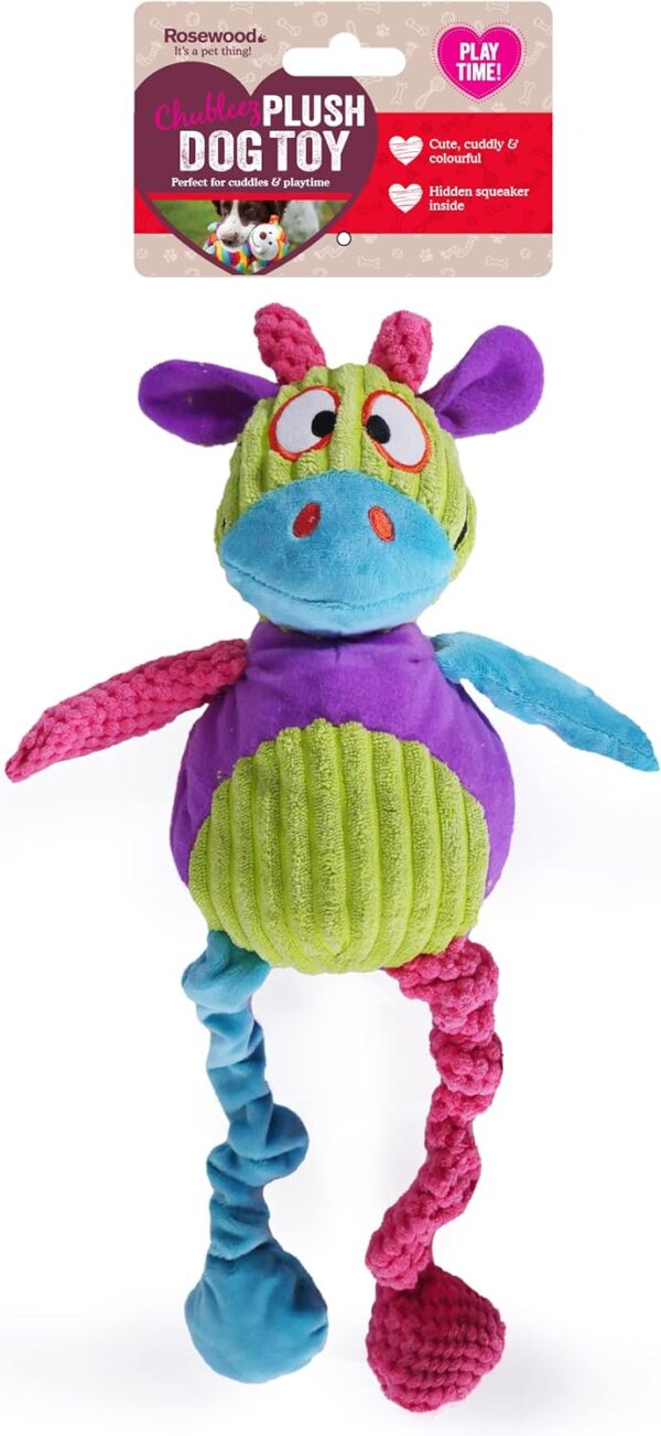 Rosewood Chubleez Chloe Cow Dog Toy, Plush toy, Multi colour