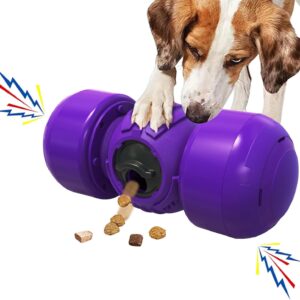 Jaesply Interactive Dog Toy, Treat Dispenser Dog Toy, Rolling Dog Treat Dispenser Slow Feeder, Funny Giggle Dog Puzzle Toy, IQ Training for Medium Large,Lobby Dogs(Purple)