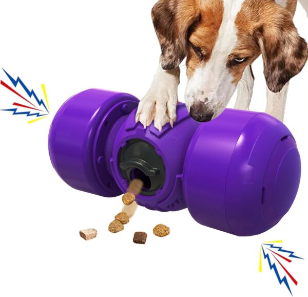 Jaesply Interactive Dog Toy, Treat Dispenser Dog Toy, Rolling Dog Treat Dispenser Slow Feeder, Funny Giggle Dog Puzzle Toy, IQ Training for Medium Large,Lobby Dogs(Purple)