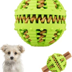 Bojafa Dog Toy Treat Dispenser Ball - 8CM Puppy Toys For Boredom Interactive Dog Puzzle Feeder Toy For Small Medium Large Dog Rubber Dog Food Dispensing Chew Toys Dog Games Pet Activity Toy