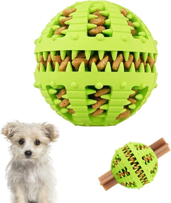 Bojafa Dog Toy Treat Dispenser Ball - 8CM Puppy Toys For Boredom Interactive Dog Puzzle Feeder Toy For Small Medium Large Dog Rubber Dog Food Dispensing Chew Toys Dog Games Pet Activity Toy