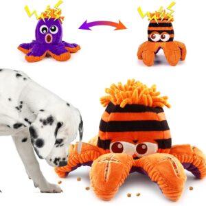 Leipple Dog Puzzle Toys for Boredom for Medium Dogs, 2 In 1 Double-Sided Squeaky Dog Snuffle Toys for Puzzle & Foraging Instinct Training, Octopus Interactive Dog Chew Toys for Medium Small Dogs