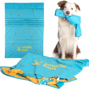 SnuffleKnot The Original - Snuffle Toy, Dog Enrichment, Dog Toys Interactive, Dog Puzzle, Snuffle mat, Dog Game, Dog Birthday Present, Interactive Dog Toys, Dog Toys for Boredom (Teal)