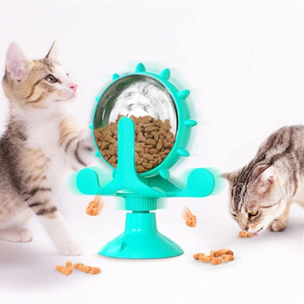 Dog Puzzle Toys Spin Interactive Cat Slow Feeder,Creative Treat Dispenser for Pets IQ Brain Training Mental Enrichment,Reduce Boredom,Natural Foraging Skills for Smart Small and Medium Pets (Blue)