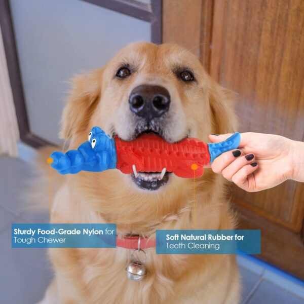 petizer Dog Toys for Aggressive Chewers, Non Squeak Dog Chew Toys, Interactive Dog Toys, Dog Teething Toys Made with Nylon and Rubber for Small/Medium/Large Dogs