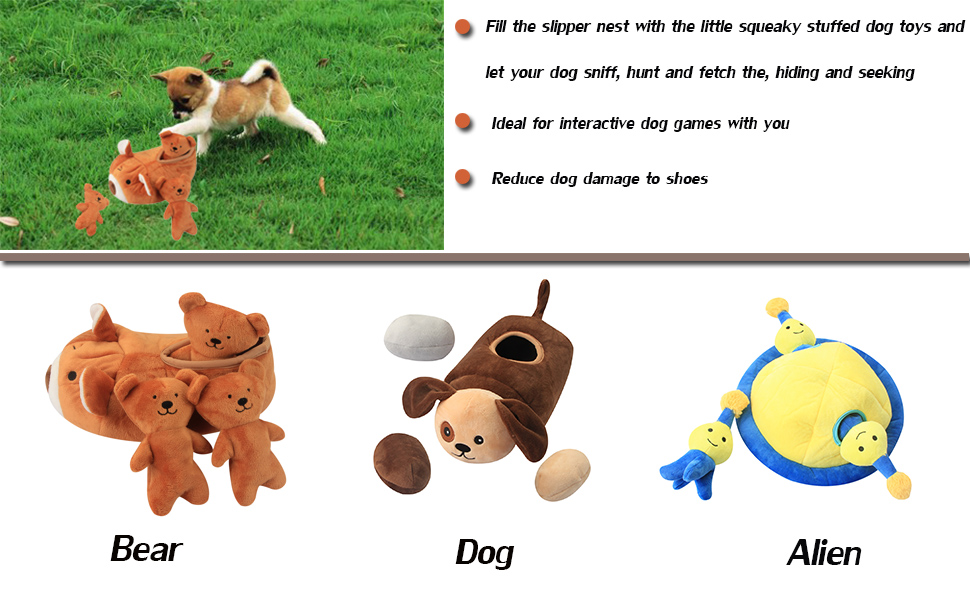 three kinds of hide and seek dog toy