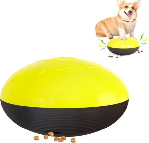 EASTLION Pet Treat Ball,Interactive Meal Dispensing Dog Toy,Pet Food Dispenser Toys,Interactive Feeder Balls,Smart Puzzle Toy for Dogs & Cats,Yellow