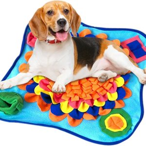 Snuffle Mat - Dog Food Puzzle Snuffle Mat Dog Toy,Interactive Dog Puzzle Toys Treat Dispensing Dog Toys for Natural Foraging Skills Slow Food Training