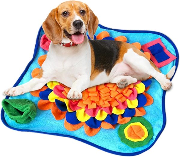 Snuffle Mat - Dog Food Puzzle Snuffle Mat Dog Toy,Interactive Dog Puzzle Toys Treat Dispensing Dog Toys for Natural Foraging Skills Slow Food Training