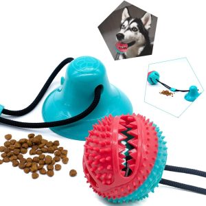 Happy Fox | Treat Dispenser Dog Toy Ball | Dog Tug-Of-War Rope Ball Sucker Toys,Used For Interactive Puppies Molar Training Rope (Color Box)…