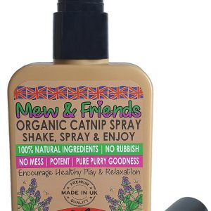 Mew & Friends Catnip Spray for Cats - Made in UK - 100% Natural & Organic Cat Nip - Sustainably Farmed A Perfect Cat Toy & Cat Treat