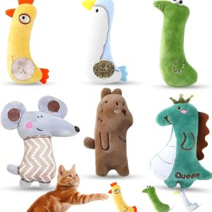 6 Pcs Catnip Toys for Cats, with Various Cute Animal Styles, Soft Plush Cat Toys, Plush Cat Toys for Indoor Cats, Cat Nip Toys for Cat Playing Chewing Teeth Cleaning(CatToys)