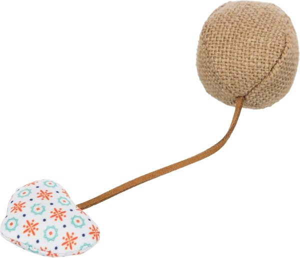 Trixie toy ball with heart, jute/fabric, catnip, ø 4.5 × 18 cm - 40781