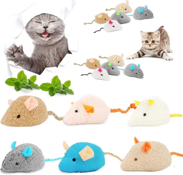 6 Pcs Cat Mouse Toy, Catnip Mouse Toys for Indoor Cats, Soft Cute Catnip Cat Toys, Plush Chew Toys for Teeth Cleaning, Simulation Interactive Catnip Toys for Playing for Adult and Kitten (Mouse Toys)