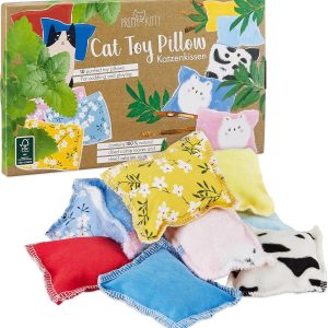 PRETTY KITTY Cat Cushion for Cats: 10 Cat Cushions with Catnip and Valerian in Cat Toy Set - Catnip Cushion for Cats - Valerian Cushion for Cats - Toy Cat Toys